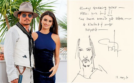 Johnny Depp Leaves a Self-Portrait