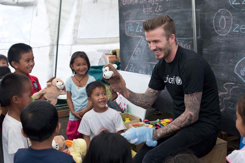 David Beckham works with UNICEF