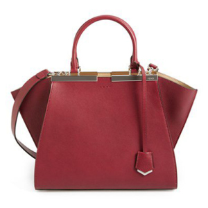 Fendi Red Calf Leather '2Jours' Tote Bag